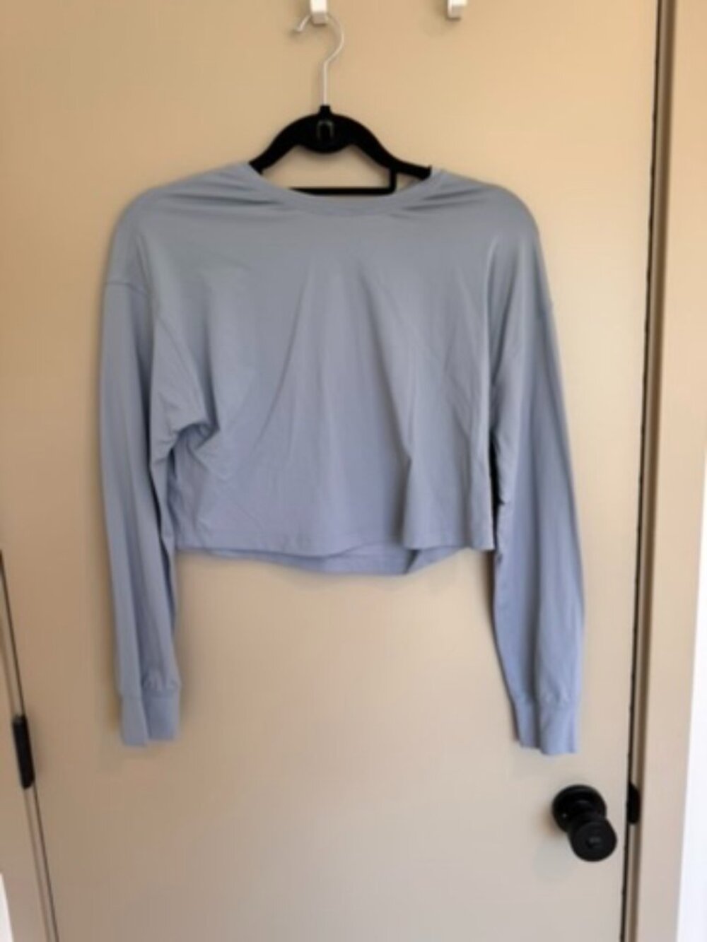 Lululemon long sleeve crop top - blue / gray - size 4